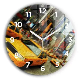 okragly-zegar-szklany-nowoczesny-z-grafika-new-york-city-taksowki-fi60-cm