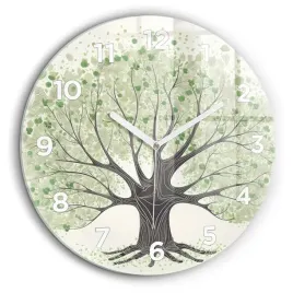 nowoczesny-okragly-foto-zegar-szklany-na-sciane-duze-drzewo-natura-fi60-cm