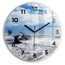 okragly-zegar-szklany-designerski-do-wnetrz-zatoniety-statek-wodny-fi30-cm