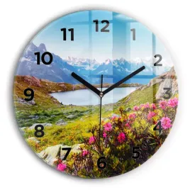 okragly-zegar-szklany-scienny-do-biura-lodowiec-mont-blanc-chamonix-fi30-cm