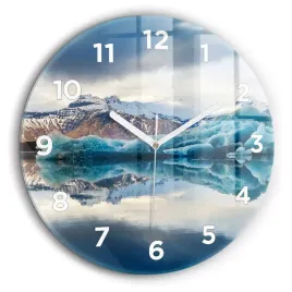zegar-szklany-designerski-z-nadrukiem-jezioro-jokulsarlon-islandia-fi60-cm