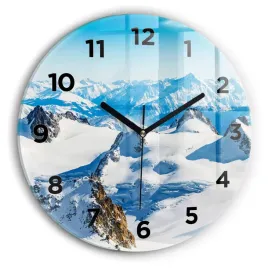 foto-zegar-szklany-scienny-do-nowoczesnych-wnetrz-narciarz-w-alpach-fi30-cm