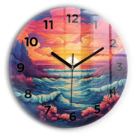 zegar-szklany-na-sciane-ze-stylowym-nadrukiem-bajkowy-ocean-i-niebo-fi30-cm