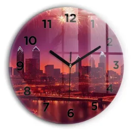 zegar-szklany-scienny-do-biura-ze-wzorem-miasto-noca-w-philadelphia-fi30-cm