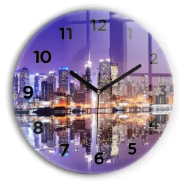 designerski-zegar-szklany-do-wnetrz-z-grafika-miasto-nowy-jork-noca-fi30-cm