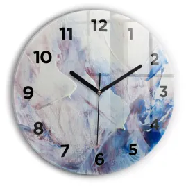 okragly-zegar-szklany-elegancki-na-sciane-abstrakcja-tekstura-farby-fi30-cm