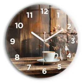 designerski-okragly-zegar-szklany-do-wnetrz-z-nadrukiem-kubek-kawy-fi30-cm