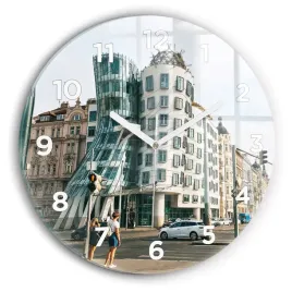 zegar-szklany-designerski-ze-stylowym-nadrukiem-tanczacy-dom-praga-fi30-cm