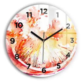 zegar-szklany-designerski-ze-stylowym-nadrukiem-malowana-pomarancza-fi30-cm