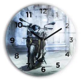 zegar-szklany-do-sypialni-ze-stylowym-nadrukiem-motocykl-w-alejce-fi30-cm