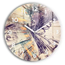 okragly-zegar-szklany-do-sypialni-ze-wzorem-abstrakcyjny-mechanizm-fi30-cm