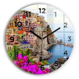 zegar-szklany-scienny-ze-stylowym-nadrukiem-wybrzeze-cinque-terre-fi30-cm