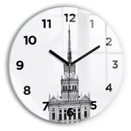 zegar-szklany-ozdobny-ze-stylowym-nadrukiem-palac-kultury-i-nauki-fi30-cm