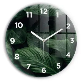 zegar-szklany-do-sypialni-ze-stylowym-nadrukiem-tropikalna-monstera-fi30-cm