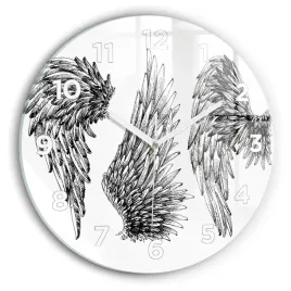 okragly-zegar-szklany-scienny-do-salonu-z-grafika-skrzydla-aniola-fi30-cm