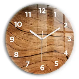 okragly-zegar-szklany-do-kuchni-ze-stylowym-nadrukiem-stare-drewno-fi30-cm