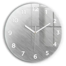 okragly-zegar-szklany-do-kuchni-na-sciane-ze-wzorem-metalowa-sciana-fi30-cm