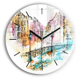 okragly-zegar-szklany-designerski-do-wnetrz-malowana-architektura-fi60-cm