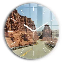 minimalistyczny-okragly-foto-zegar-szklany-scienny-route-66-w-usa-fi60-cm