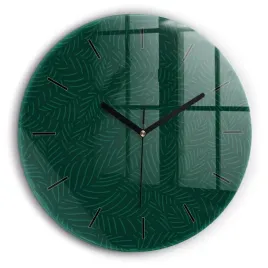 nowoczesny-okragly-zegar-szklany-na-sciane-z-nadrukiem-wzor-lisci-fi60-cm