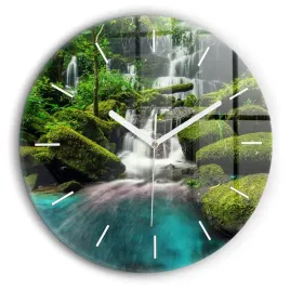 designerski-okragly-foto-zegar-szklany-do-wnetrz-wodospad-tajlandia-fi60-cm