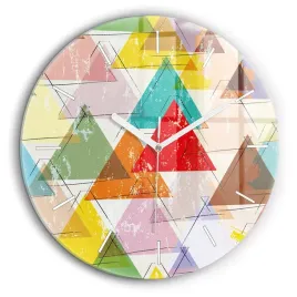 duzy-zegar-szklany-do-mieszkania-z-nadrukiem-geometryczne-trojkaty-fi60-cm