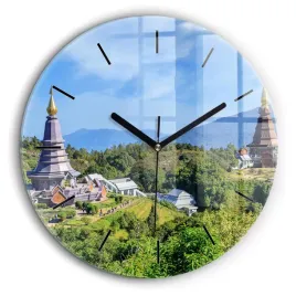 okragly-zegar-szklany-do-kuchni-z-grafika-park-narodowy-chiang-mai-fi60-cm