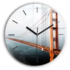 okragly-zegar-szklany-scienny-do-biura-z-nadrukiem-most-golden-gate-fi60-cm