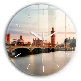 okragly-zegar-szklany-do-kuchni-ze-wzorem-big-ben-panorama-londynu-fi60-cm