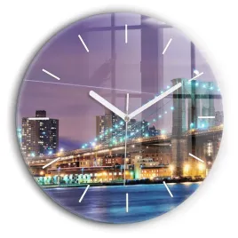 okragly-zegar-szklany-scienny-do-biura-brooklyn-most-i-east-river-fi60-cm