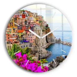 okragly-zegar-szklany-dekoracyjny-na-sciane-wybrzeze-cinque-terre-fi60-cm