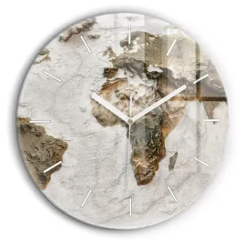 okragly-zegar-szklany-scienny-do-biura-ze-wzorem-stara-mapa-swiata-fi60-cm