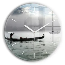 foto-zegar-szklany-scienny-do-nowoczesnych-wnetrz-gondola-w-wenecji-fi60-cm