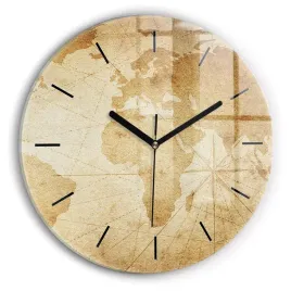designerski-zegar-szklany-do-wnetrz-z-grafika-mapa-swiata-vintage-fi30-cm