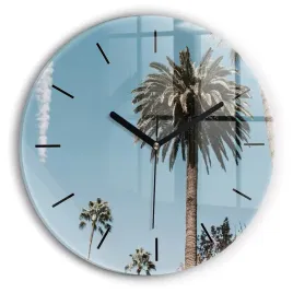 nowoczesny-okragly-foto-zegar-szklany-na-sciane-palmy-w-los-angeles-fi30-cm