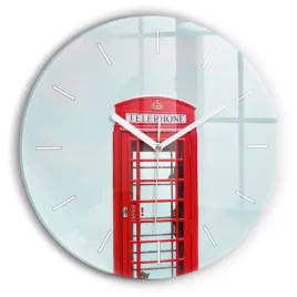 zegar-szklany-nowoczesny-ze-stylowym-nadrukiem-budka-telefoniczna-fi30-cm