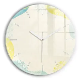 okragly-zegar-szklany-ozdobny-ze-stylowym-nadrukiem-ramka-ze-wzorow-fi30-cm