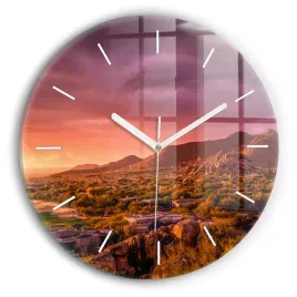 zegar-szklany-do-salonu-z-nadrukiem-zachod-slonca-north-scottsdale-fi30-cm