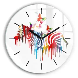 elegancki-okragly-zegar-szklany-na-sciane-ze-wzorem-kolorowa-zebra-fi30-cm