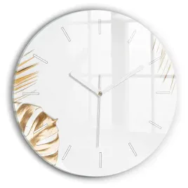 designerski-zegar-szklany-do-wnetrz-z-nadrukiem-tropikalne-liscie-fi30-cm