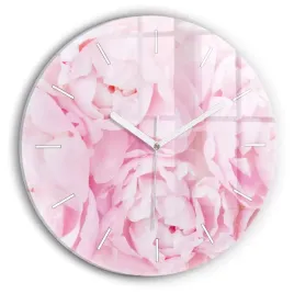 okragly-zegar-szklany-ozdobny-ze-stylowym-nadrukiem-kwitnace-kwiaty-fi30-cm