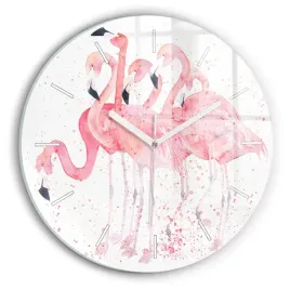duzy-okragly-zegar-szklany-do-mieszkania-ze-wzorem-grono-flamingow-fi30-cm