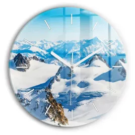 designerski-zegar-szklany-do-wnetrz-z-nadrukiem-narciarz-w-alpach-fi30-cm