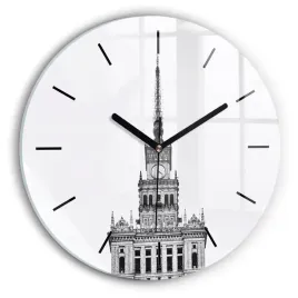 okragly-zegar-szklany-dekoracyjny-z-nadrukiem-palac-kultury-i-nauki-fi30-cm