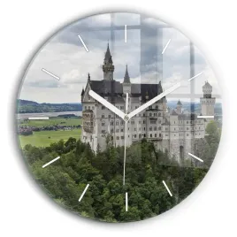 zegar-szklany-ozdobny-ze-stylowym-nadrukiem-zamek-w-neuschwanstein-fi30-cm
