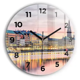minimalistyczny-zegar-szklany-scienny-z-nadrukiem-alster-w-hamburgu-fi60-cm