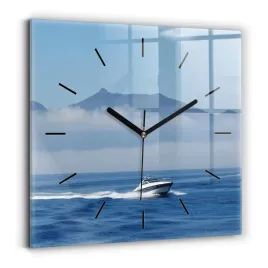 zegar-szklany-scienny-do-biura-ze-wzorem-plynaca-lodka-na-oceanie-30x30-cm