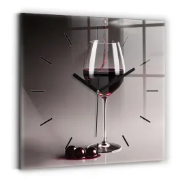 wiszacy-zegar-szklany-ze-stylowym-nadrukiem-lampka-czerwonego-wina-30x30-cm