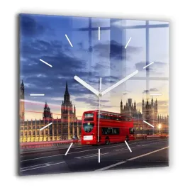 kwadratowy-zegar-szklany-nowoczesny-czerwony-londynski-autobus-xxl-60x60-cm