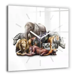 kwadratowy-zegar-szklany-scienny-z-nadrukiem-dzikie-zwierzeta-duzy-60x60-cm